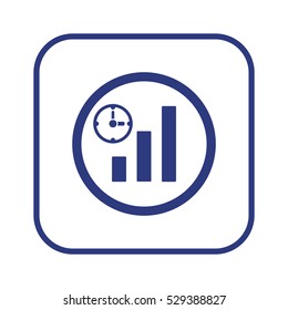 Business graph   icon, isolated. Flat design. 