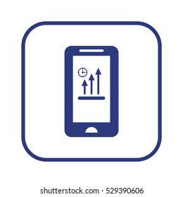 Business graph  icon, isolated. Flat design. 