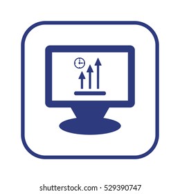 Business graph  icon, isolated. Flat design. 