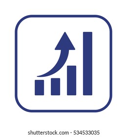 Business  graph  icon,  isolated. Flat  design.