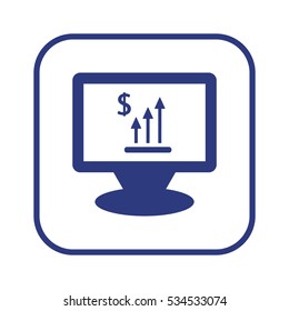 Business  graph  icon,  isolated. Flat  design.