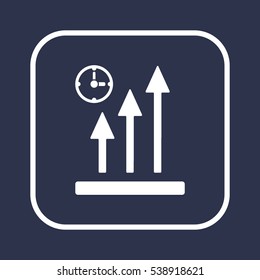 Business graph  icon, isolated. Flat design. 