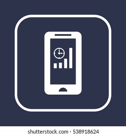 Business graph  icon, isolated. Flat design. 