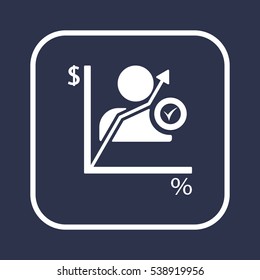 Business graph  icon, isolated. Flat  design. 