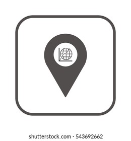 Business graph  icon, isolated. Flat design. 