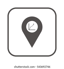 Business graph  icon, isolated. Flat design. 