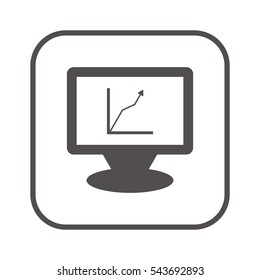 Business graph  icon, isolated. Flat design. 