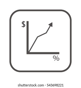 Business graph  icon, isolated. Flat  design. 