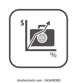 Business graph   icon, isolated. Flat  design. 