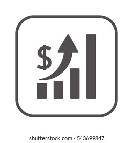 Business graph   icon, isolated. Flat  design. 