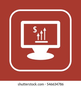 Business  graph  icon,  isolated. Flat  design.