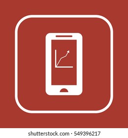 Business graph  icon, isolated. Flat design. 