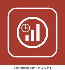 Business graph   icon, isolated. Flat design. 