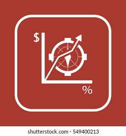 Business graph  icon, isolated. Flat  design. 