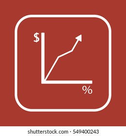 Business graph  icon, isolated. Flat  design. 