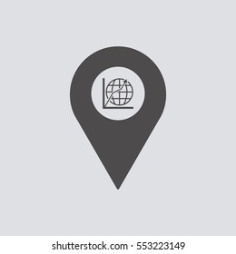 Business graph  icon, isolated. Flat design. 