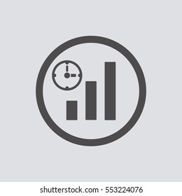 Business graph icon, isolated. Flat design. 