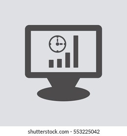 Business graph  icon, isolated. Flat design. 