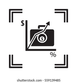 Business graph   icon, isolated. Flat  design. 