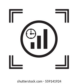Business graph   icon, isolated. Flat design. 