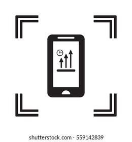 Business graph  icon, isolated. Flat design. 