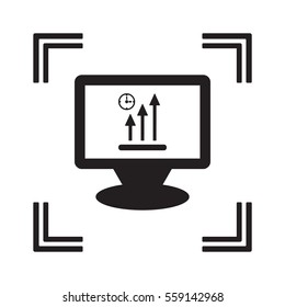 Business graph  icon, isolated. Flat design. 
