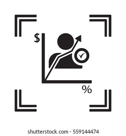 Business graph  icon, isolated. Flat  design. 
