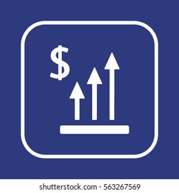 Business  graph  icon,  isolated. Flat  design.