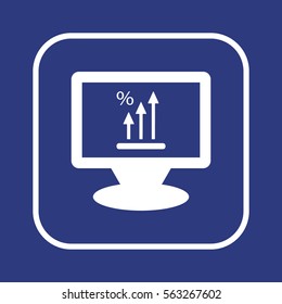 Business  graph  icon,  isolated. Flat  design.