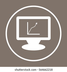 Business graph  icon, isolated. Flat design. 