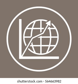 Business graph icon, isolated. Flat design. 