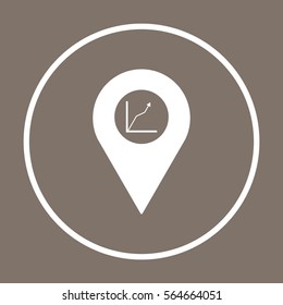 Business graph  icon, isolated. Flat design. 