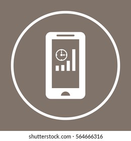 Business graph  icon, isolated. Flat design. 