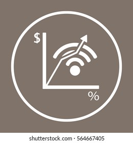 Business graph  icon, isolated. Flat  design. 