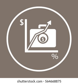 Business graph   icon, isolated. Flat  design. 
