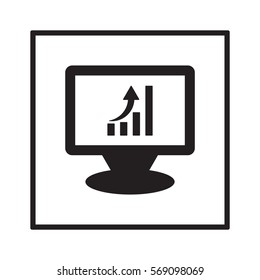 Business  graph  icon,  isolated. Flat  design.