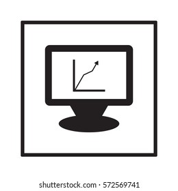 Business graph  icon, isolated. Flat design. 