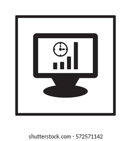 Business graph  icon, isolated. Flat design. 