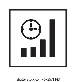 Business graph  icon, isolated. Flat design. 