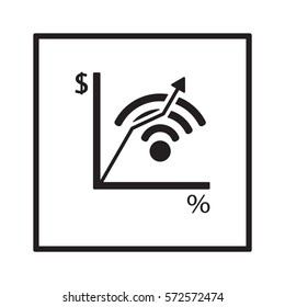 Business graph  icon, isolated. Flat  design. 