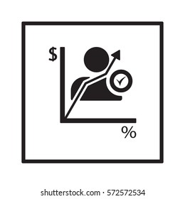 Business graph  icon, isolated. Flat  design. 