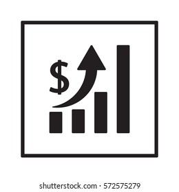 Business graph   icon, isolated. Flat  design. 
