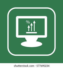 Business  graph  icon,  isolated. Flat  design.