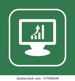 Business  graph  icon,  isolated. Flat  design.