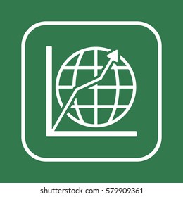 Business graph icon, isolated. Flat design. 