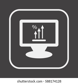 Business  graph  icon,  isolated. Flat  design.