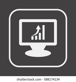 Business  graph  icon,  isolated. Flat  design.