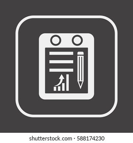 Business  graph  icon,  isolated. Flat  design.