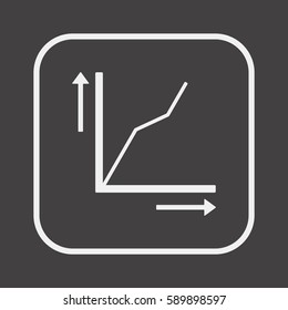 Business graph icon, isolated. Flat design. 