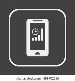 Business graph  icon, isolated. Flat design. 